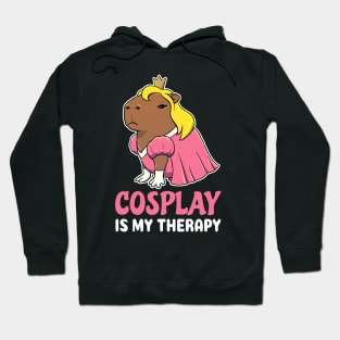 Cosplay is my therapy cartoon Capybara Princess Hoodie